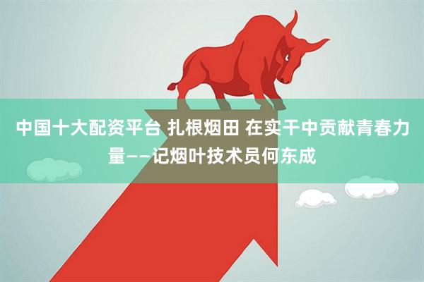 中国十大配资平台 扎根烟田 在实干中贡献青春力量——记烟叶技术员何东成